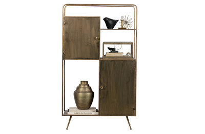 BePureHome Chief vakkenkast metaal antique brass
