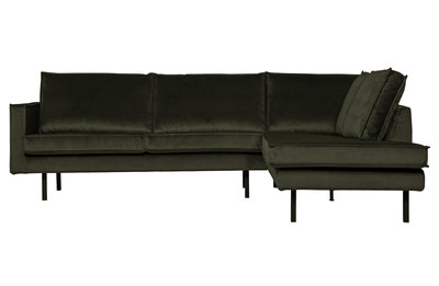 WOOOD Premium Rodeo hoekbank rechts velvet dark green hunter