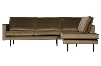 BePureHome Rodeo hoekbank rechts velvet taupe