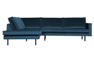 BePureHome Rodeo hoekbank links velvet blue