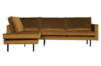 WOOOD Premium Rodeo hoekbank links velvet oker