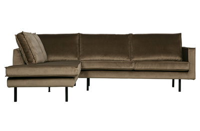 WOOOD Premium Rodeo hoekbank links velvet taupe