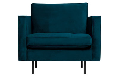 WOOOD Premium Rodeo classic fauteuil velvet blue
