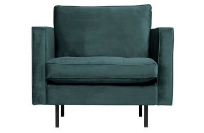 WOOOD Premium Rodeo classic fauteuil velvet teal