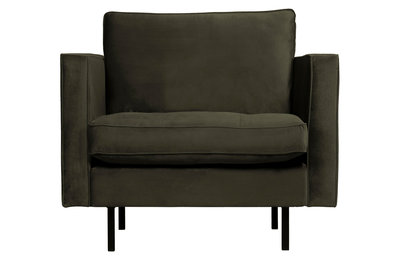 WOOOD Premium Rodeo classic fauteuil velvet dark green hunter