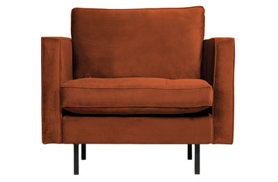 WOOOD Premium Rodeo classic fauteuil velvet roest