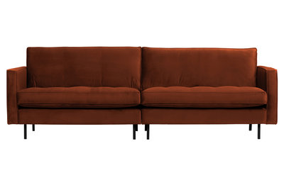 WOOOD Premium Rodeo classic bank 3-zits velvet roest