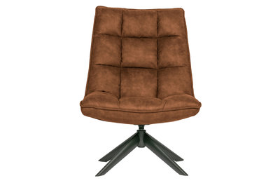 WOOOD Jouke draai-fauteuil kunstleer cognac