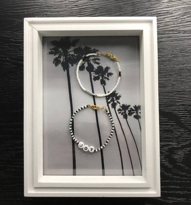 Joy's Label armbanden set van 2 Joy zwart wit