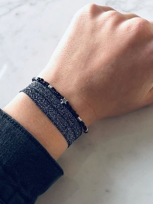Joy's Label armbanden set van 2 easy peacy black star