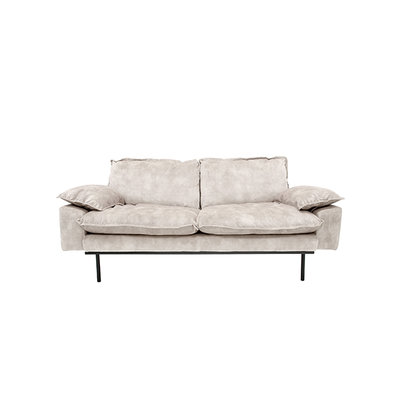 HKliving retro sofa 2 seats vintage velvet crème white