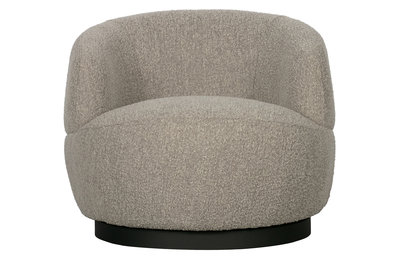 WOOOD Premium Woolly draaifauteuil bouclé naturel gemeleerd