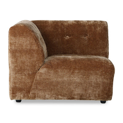 HKliving vint couch: element left, corduroy velvet, aged gold