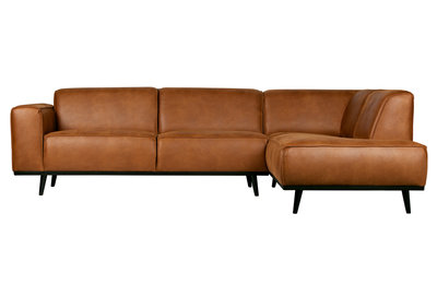 WOOOD Premium Statement hoekbank rechts eco leer cognac