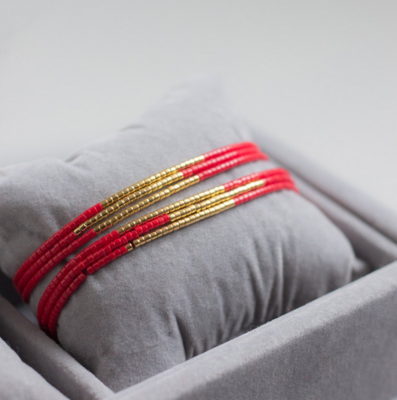 Jaylaa Jewelry - Basic red/gold armbandje