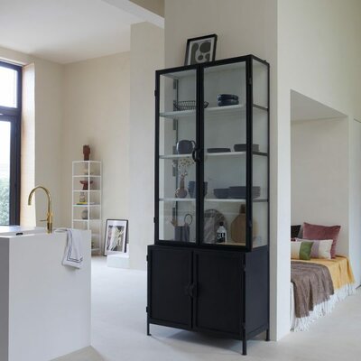 New Routz Detroit 4 deurs vitrinekast small - zwart