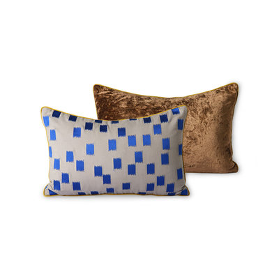 HKliving doris for hkliving: stitched cushion blue brush (25x40)