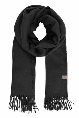 Zusss basic sjaal met franjes zwart