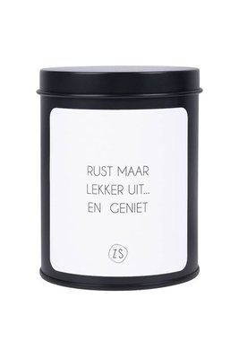 Zusss geurkaars in blik kruidig rust maar lekker uit