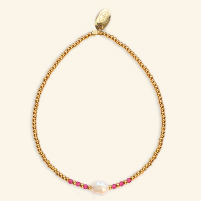 Mable Pink pearl armband