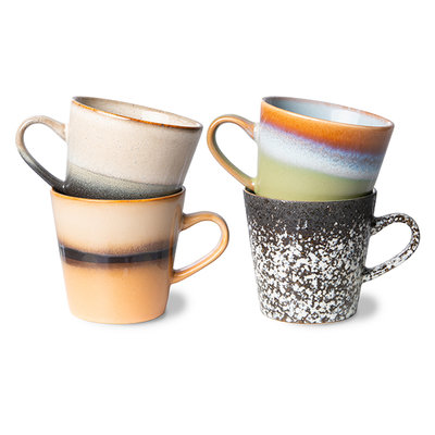 HKliving 70s ceramics: americano mugs, galileo (set of 4)
