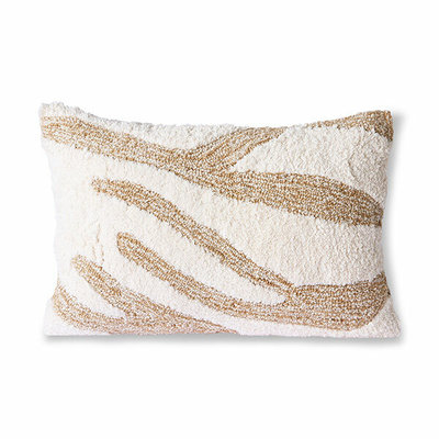 HKliving fluffy cushion white/beige (35x55)