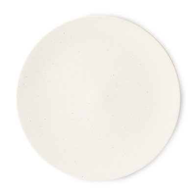 HKLIVING Kyoto ceramics: japanese large dinner plate white speckled