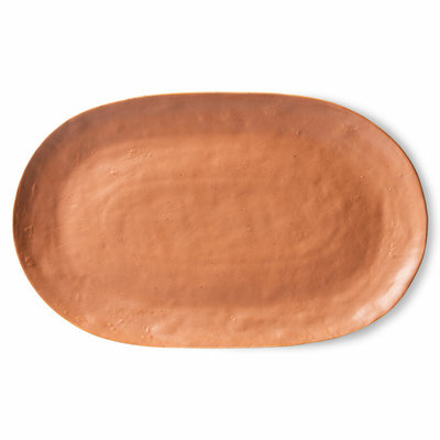 HKLIVING Bold & basic ceramics: serving tray brown