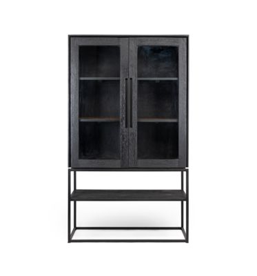 dBodhi Karma Charcoal Kast 2 Glazen Deuren 1 Open Plank