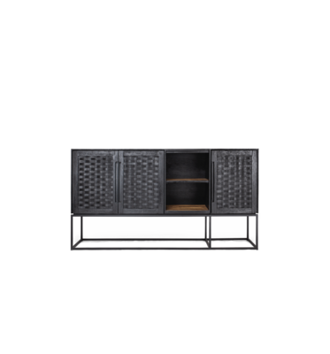 dBodhi Karma Charcoal Hoog Dressoir 3 Deuren 2 Planken