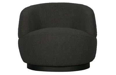 Bepurehome Woolly draaifauteuil bouclé antraciet gemêleerd (showmodel)