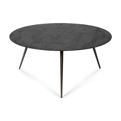 Ethnicraft Luna 80cm coffee table - lava - black