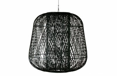 WOOOD Moza hanglamp bamboe zwart 100x100 cm