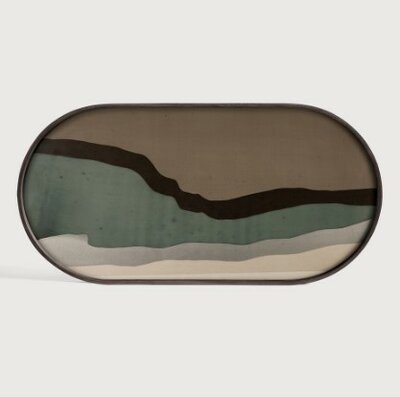 Ethnicraft Wabi sabi glass tray oblong