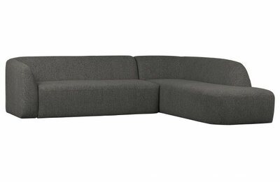 WOOOD Premium Sloping Hoekbank Rechts Grijs/Zwart Melange