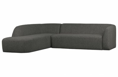 WOOOD Premium Sloping Hoekbank Links Grijs/Zwart Melange