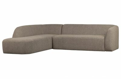 WOOOD Premium Sloping Hoekbank Links Lichtbruin Melange