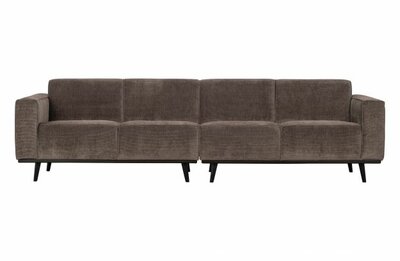 WOOOD Premium Statement 4-zits Bank 280 cm Platte Brede Rib Taupe