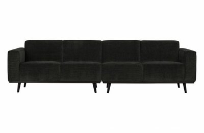 WOOOD Premium Statement 4-zits Bank 280 cm Platte Brede Rib Graphite
