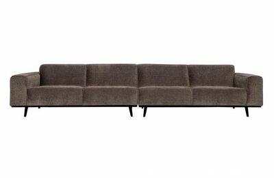 WOOOD Premium Statement xl 4-zits Bank 372cm Platte Brede Rib Taupe