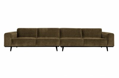 WOOOD Premium Statement xl 4-zits Bank 372cm Platte Brede Rib Rock