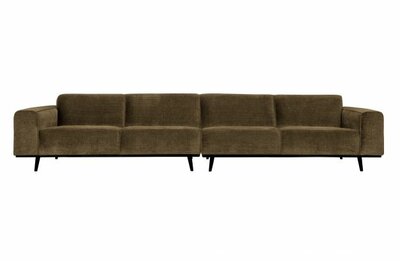 BePureHome Statement xl 4-zits Bank 372cm Platte Brede Rib Rock