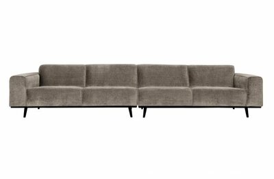 WOOOD Premium Statement xl 4-zits Bank 372cm Platte Brede Rib Clay
