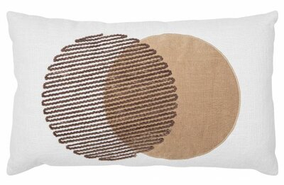 Woood Milly kussen cirkels katoen slub chalkwhite 30x50cm