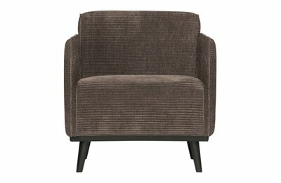 BePureHome Statement Fauteuil Met Arm Brede Platte Rib Taupe