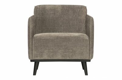 WOOOD Premium Statement Fauteuil Met Arm Brede Platte Rib Clay