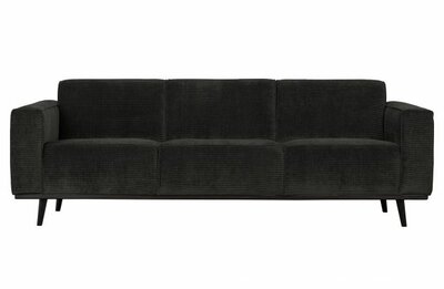 WOOOD Premium Statement 3-zits Bank 230cm Brede Platte Rib Graphite