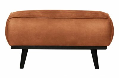 WOOOD Premium Statement Hocker Lederlook Cognac