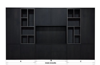 Vermeer Deel kast 3drs-1drs glas versprongen Deel A