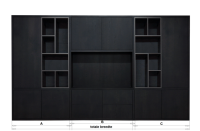 Vermeer Deel kast 3drs-1drs glas versprongen (uit 1geheel)